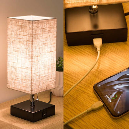Soft Glow Linen Lamp